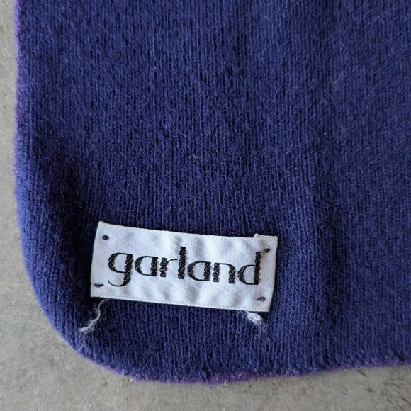 Vintage Garland Navy Blue Yellow Red White Striped Knit Turtleneck Dickey Collar - Picture 5 of 6